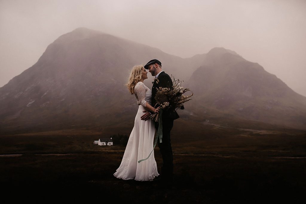 A dramatic mountain elopement