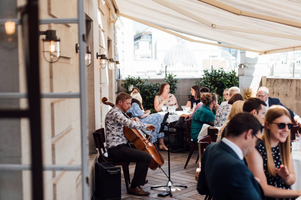 Rooftop wedding celebrations at The Ned London