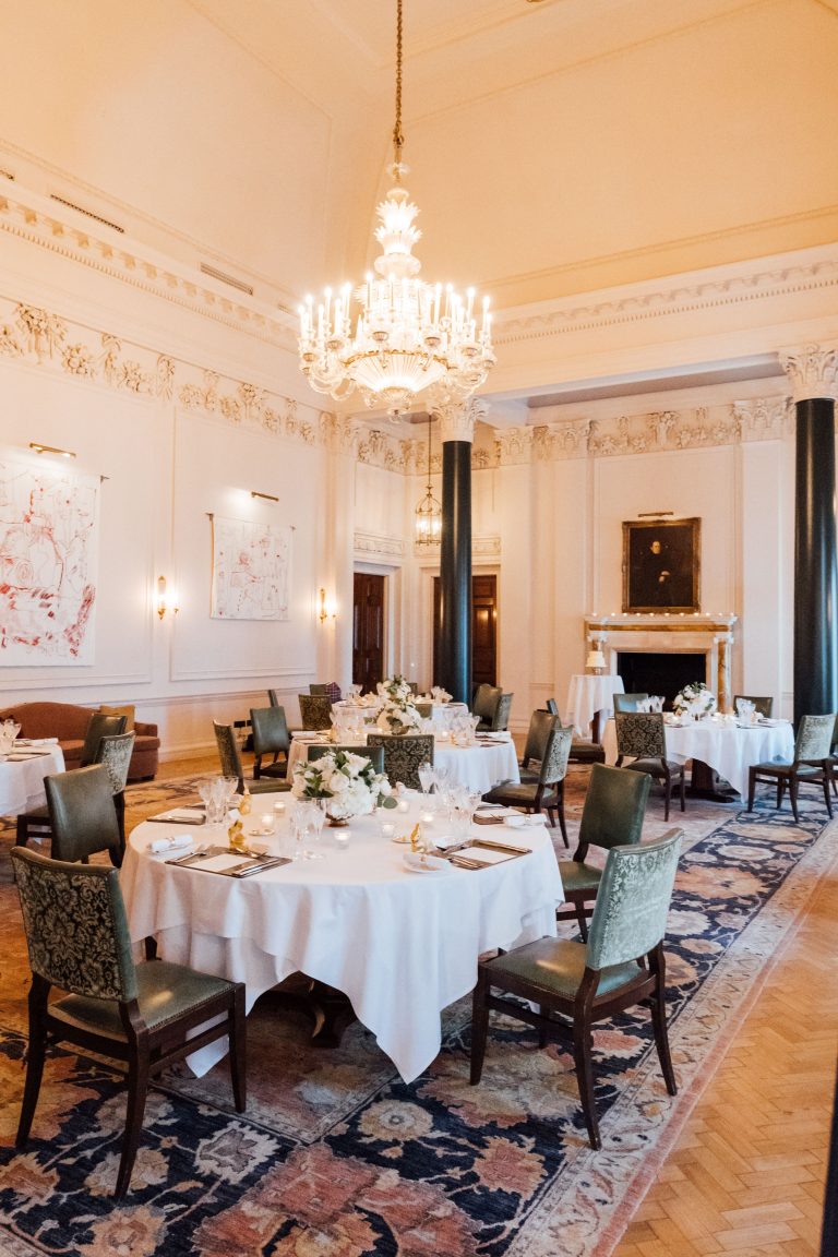The Salloon at The Ned London dressed for an intimate micro wedding celebration