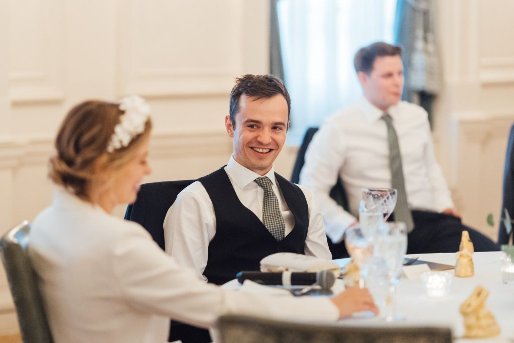 Wedding speeches for city couple's low key micro wedding at The Ned