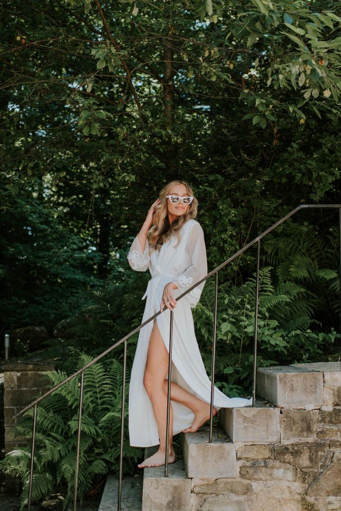 Wedding morning prep for modern boho summer bride