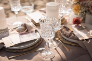 Elopement beach wedding theme table styling