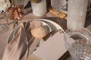 Elopement beach wedding theme table styling
