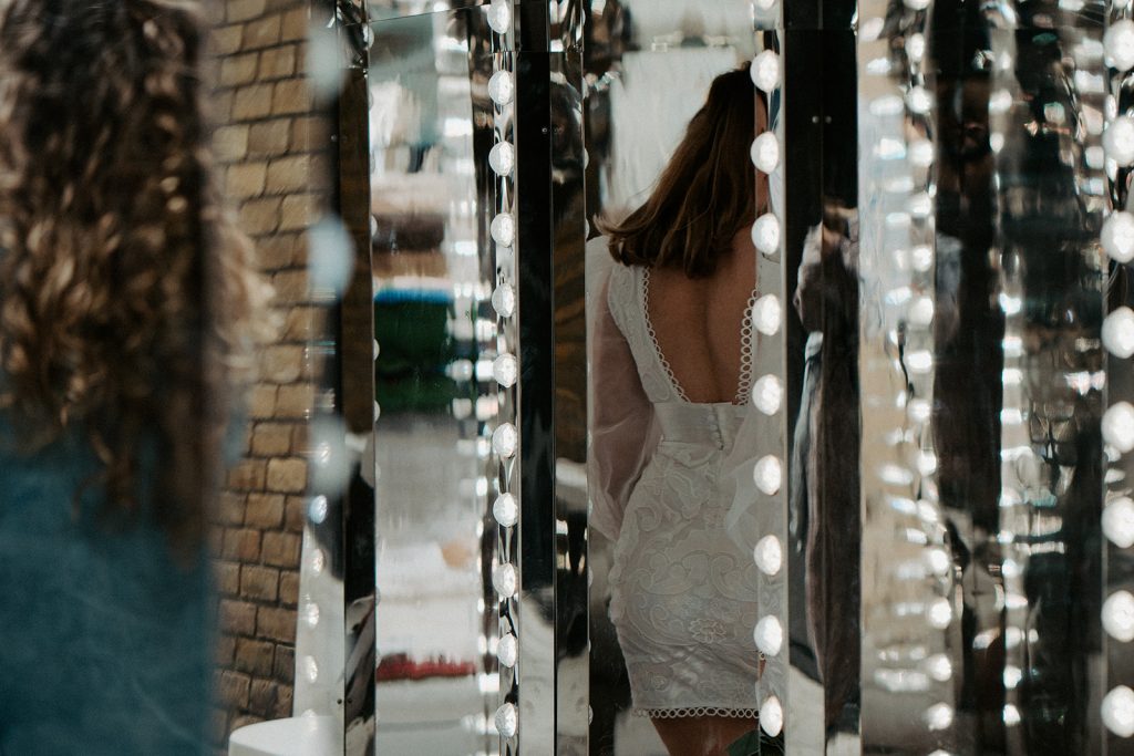 Short wedding dress for city elopement bride