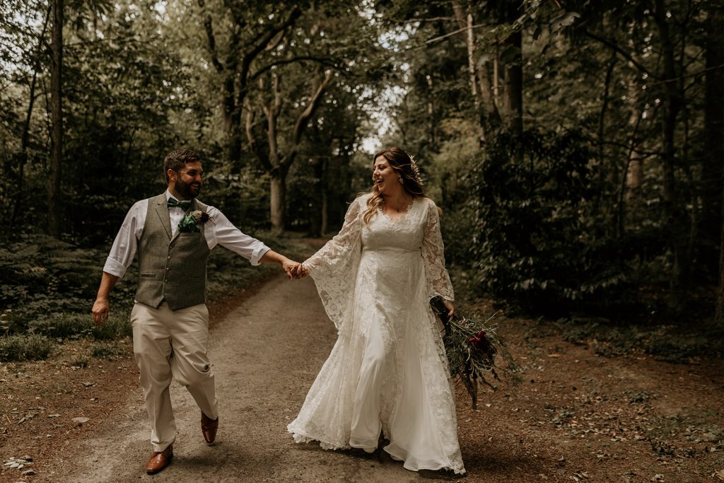 Newly weds Aimee and Robb enjoy some couple time alone away from their guests to savour their day
