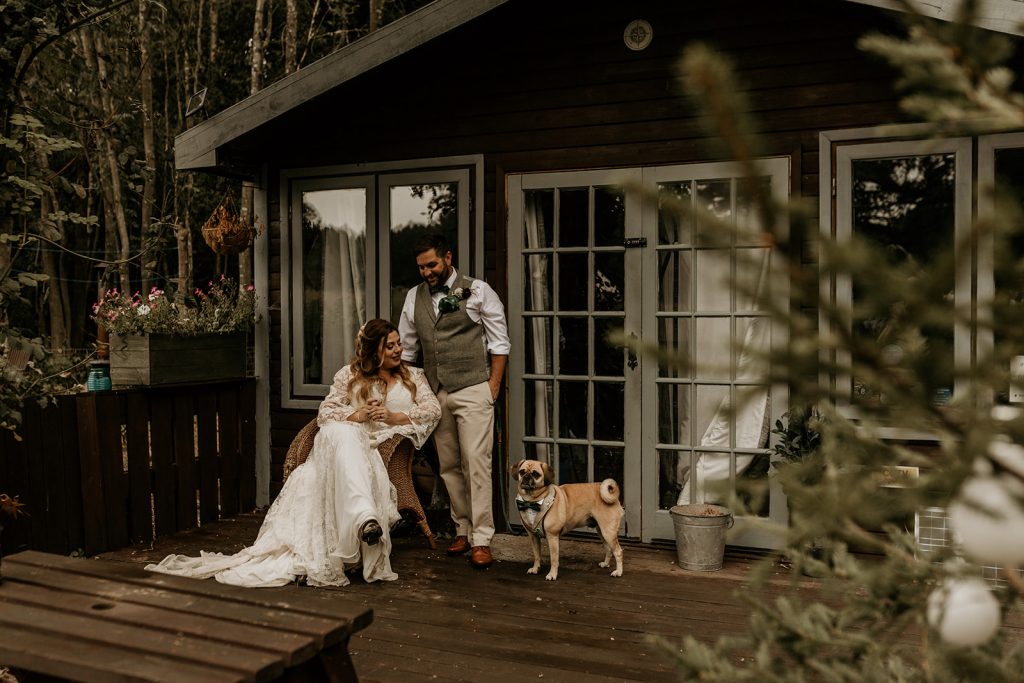 Newlyweds Aimee and Rob enjoy some quiet alone time on their wedding day