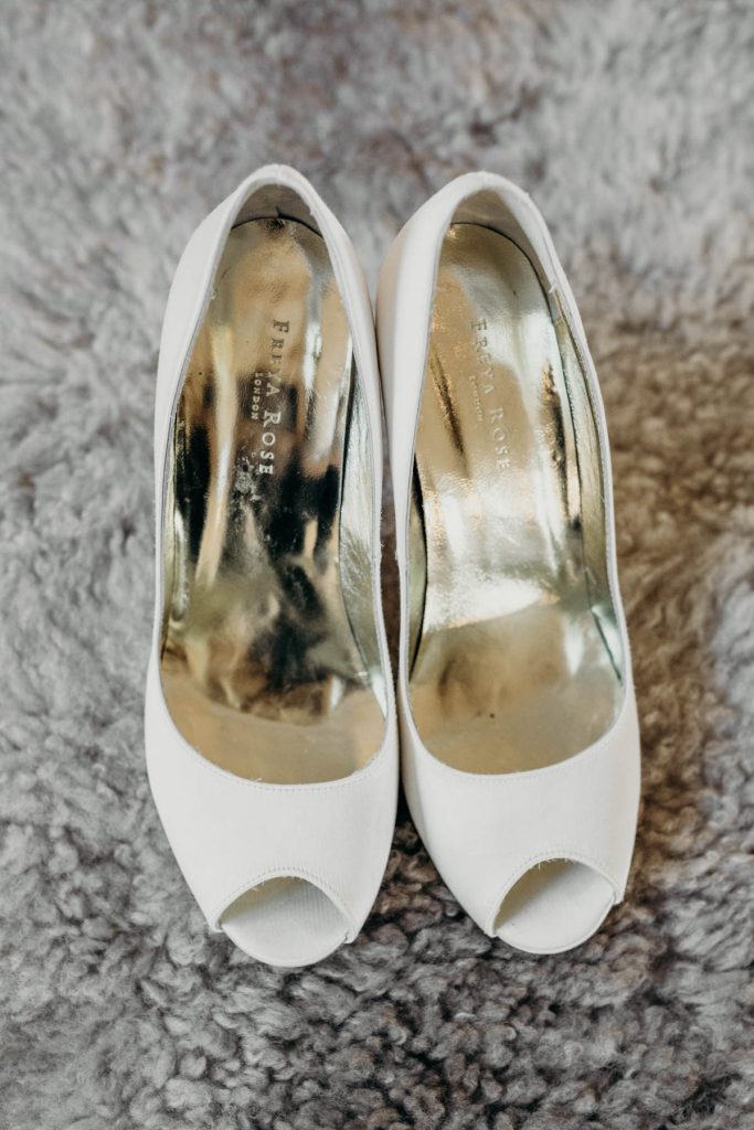 Beautiful peep toe Freya Rose London wedding heels
