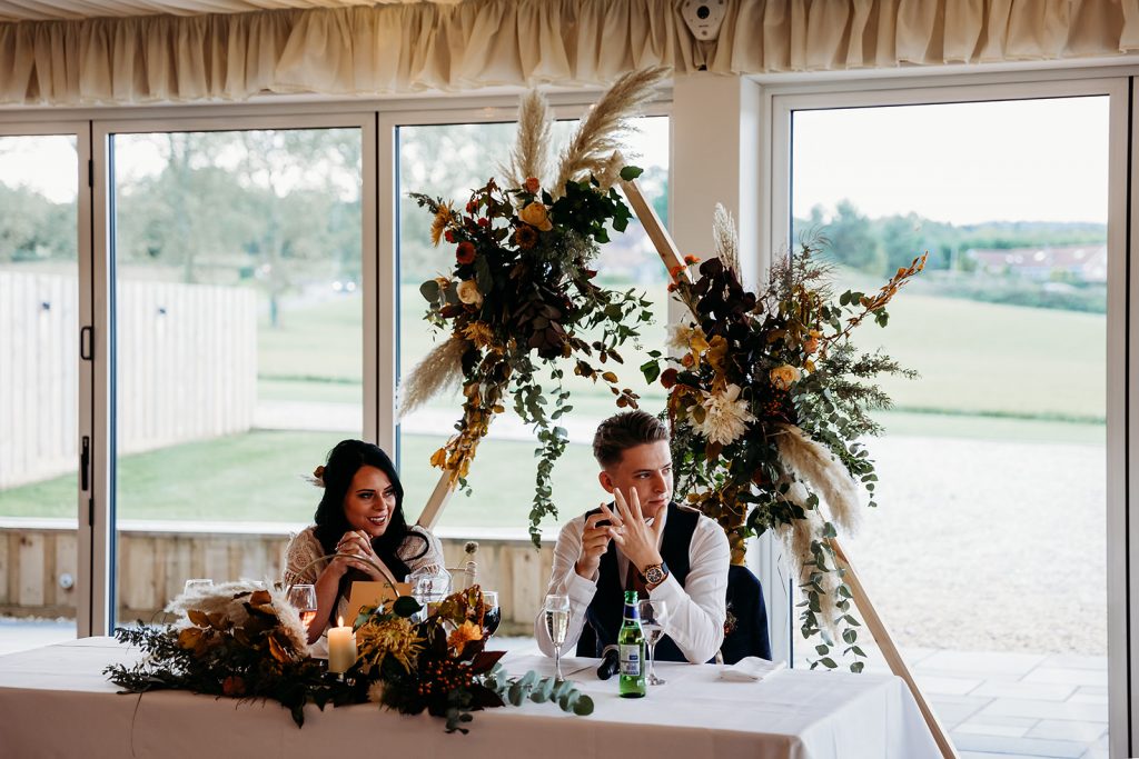 Wedding speeches for Autumn boho wedding couple