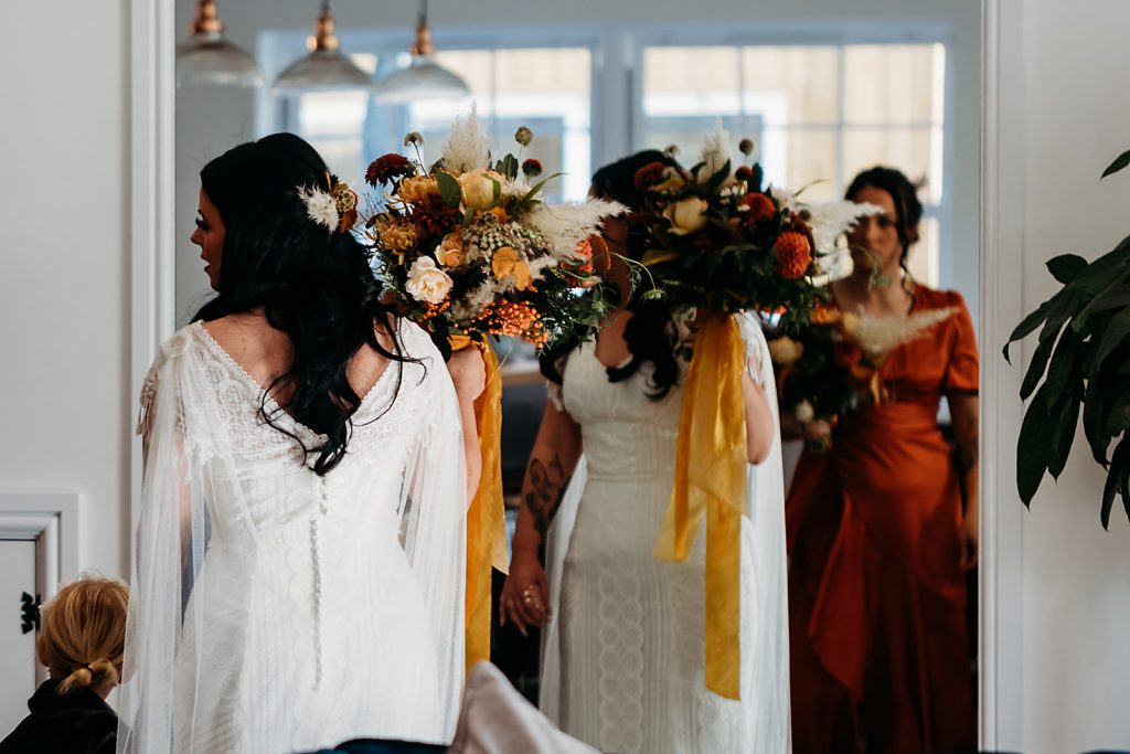Bride is wedding ready just before her first look