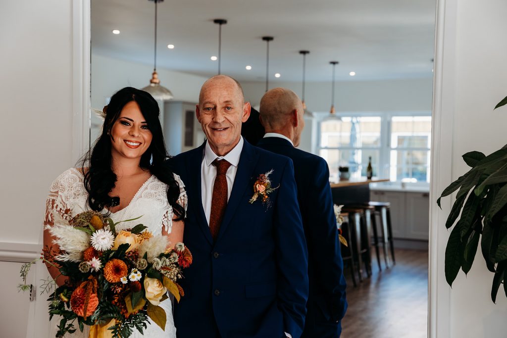 Bride with her proud father