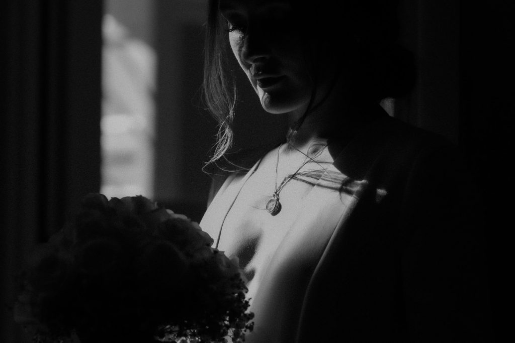 Bridal prep for Katja on the morning of her city elopement
