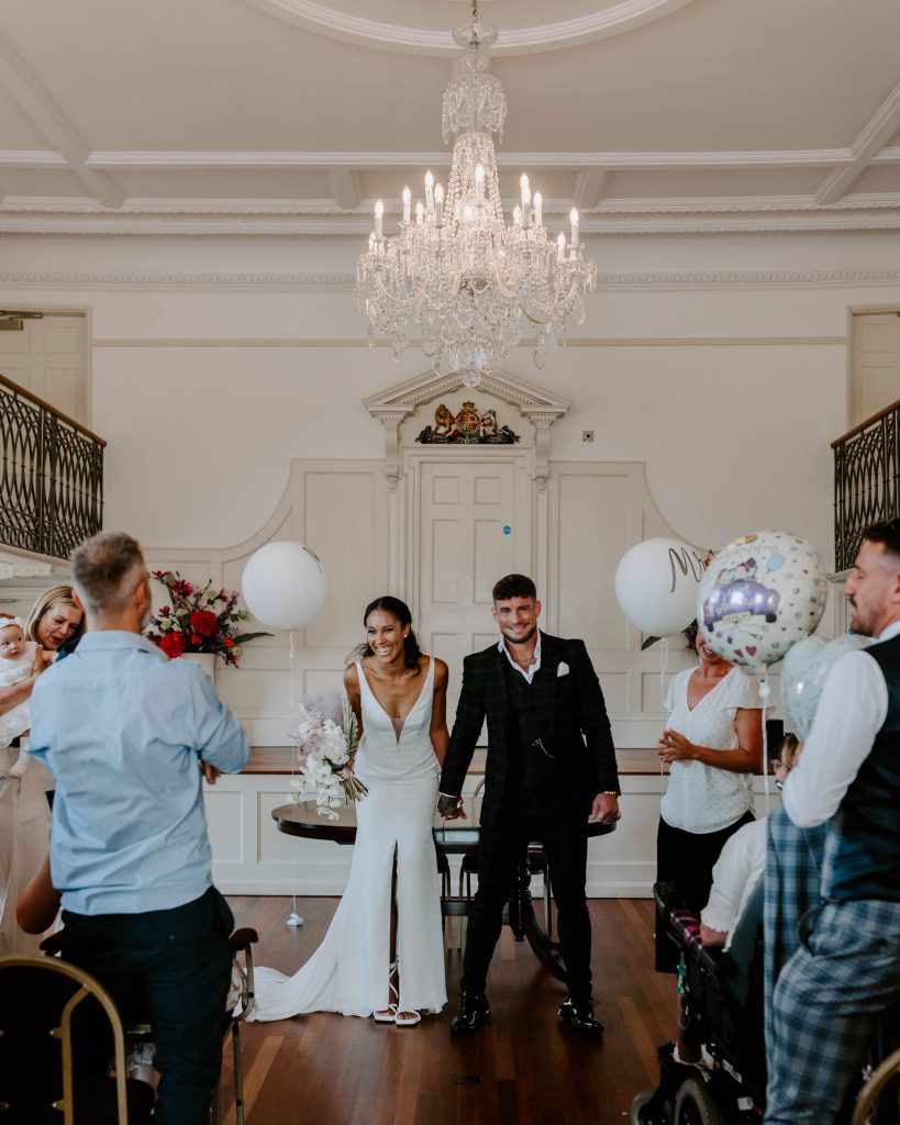 Walking back down the aisle as newlyweds
