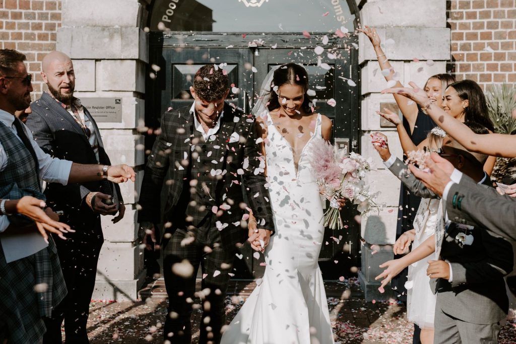 A confetti shot in the Autumnal sunshine