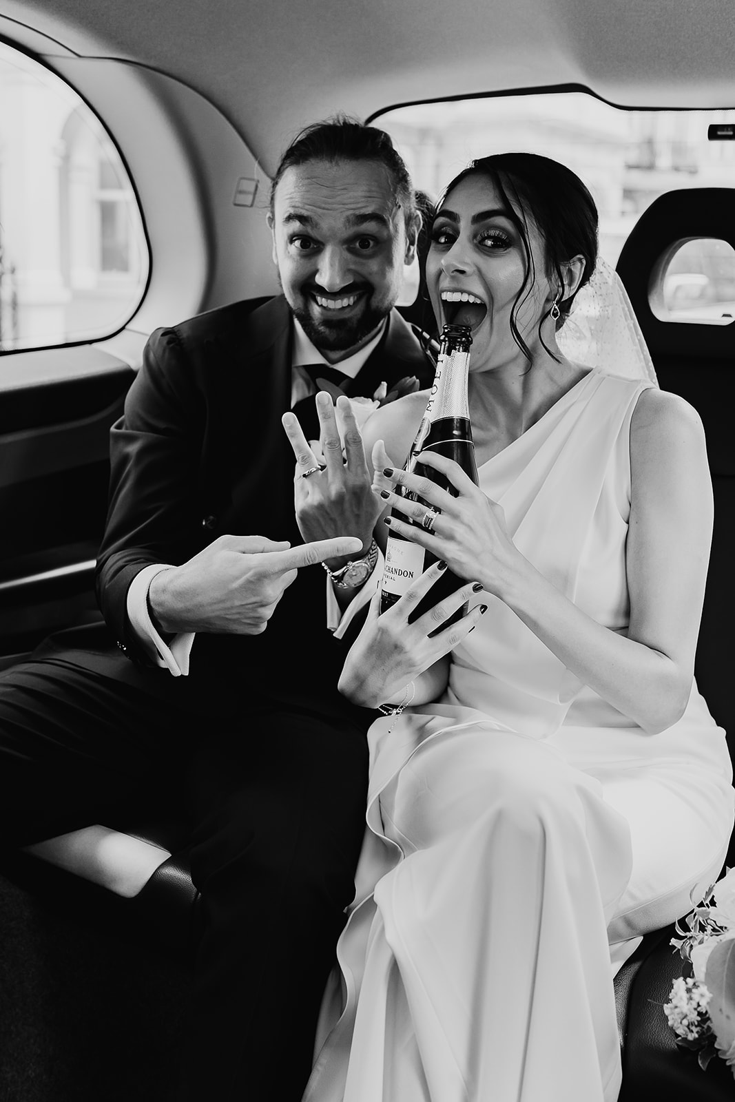 Bridal jumpsuit for chic, stylish intimate city wedding