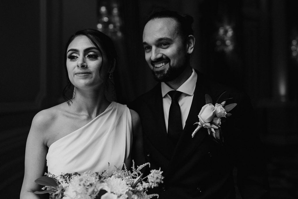 Bridal jumpsuit for chic, stylish intimate city wedding