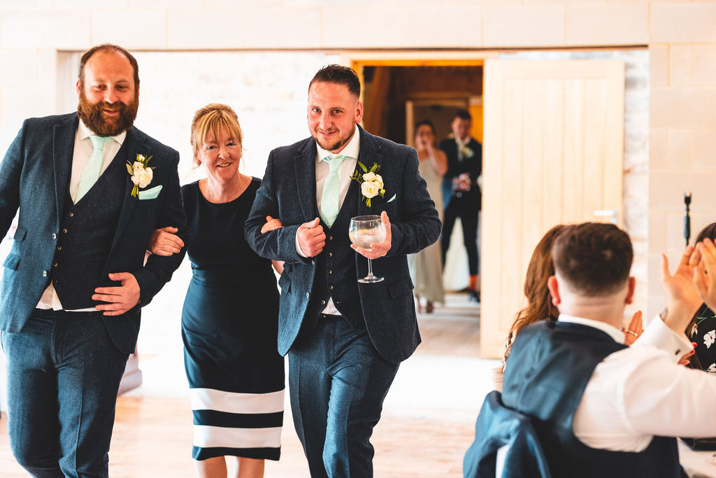 Making an entrance to the wedding breakfast courtesy of host Christian Fletcher