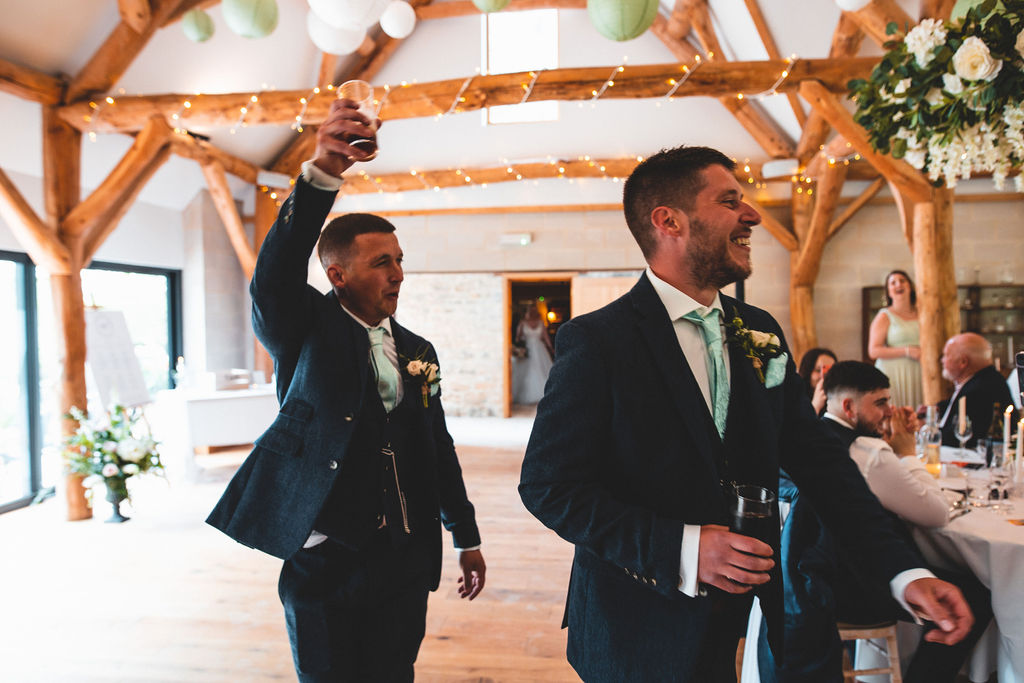 Making an entrance to the wedding breakfast courtesy of host Christian Fletcher