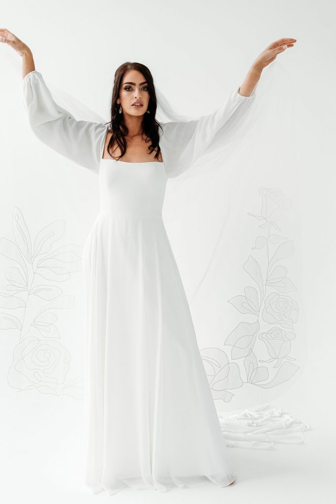 Personalised embroidered wedding veils for the modern bride by designed and stitched with love by British bridal designer Rebecca Anne Designs