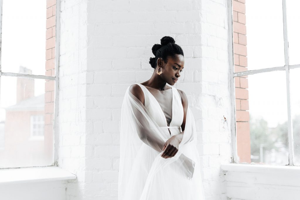 Personalised embroidered wedding veils for the modern bride by designed and stitched with love by British bridal designer Rebecca Anne Designs