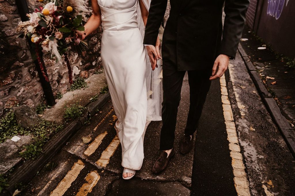 Halfpenny London gown and cape for The Mount Without wedding