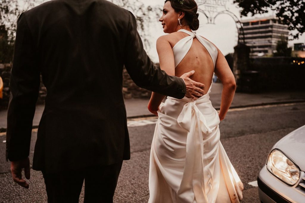 Halfpenny London gown and cape for The Mount Without wedding