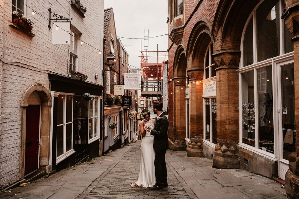 Halfpenny London gown and cape for The Mount Without wedding