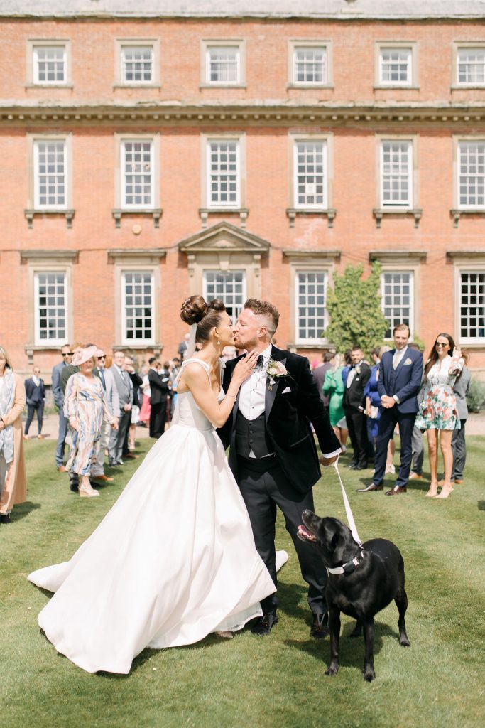 An elegant and romantic pink and gold wedding at Davenport House with two Milla Nova dresses