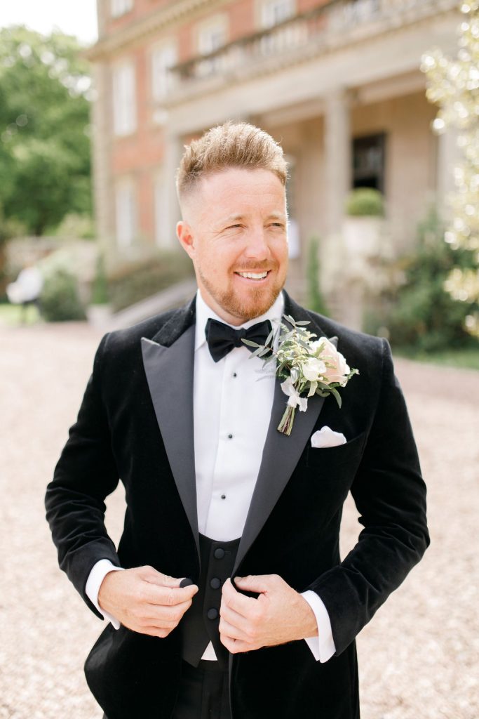 An elegant and romantic pink and gold wedding at Davenport House with two Milla Nova dresses
