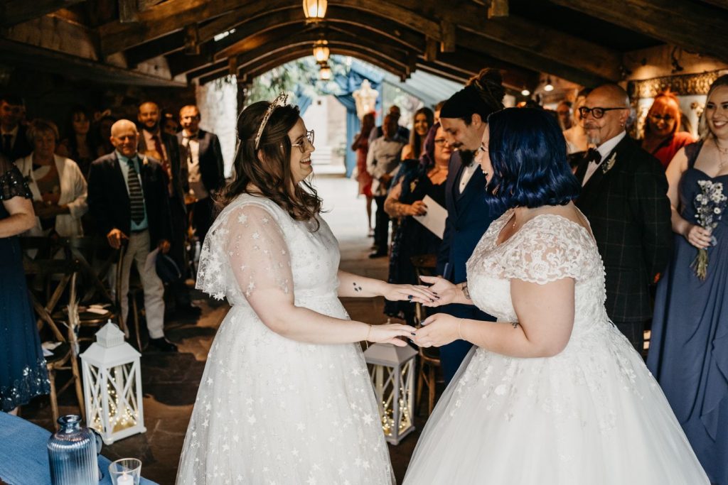 Pure and total adoration and love between queer wedding couple Jenn + Georgie as they celebrate their most monumental day in front of their closest loved ones