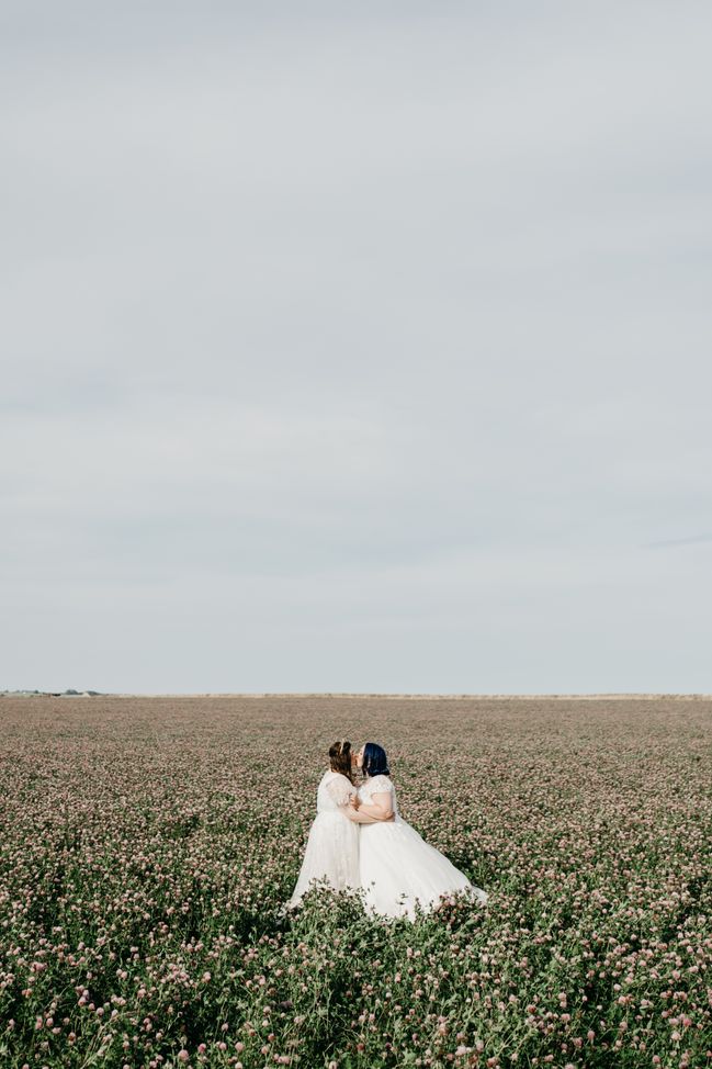Queer wedding at Newton Hall for celestial brides  captured by David Boynton Wedding Photography