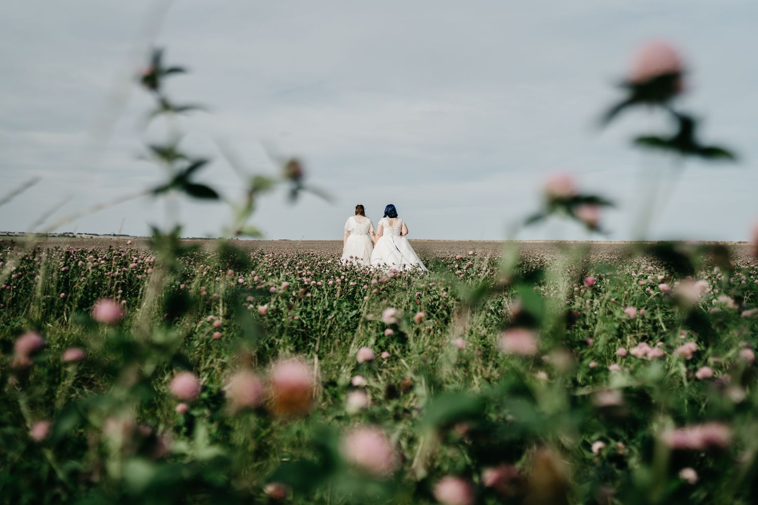 Queer wedding for celestial brides celebrating with such true joy and love