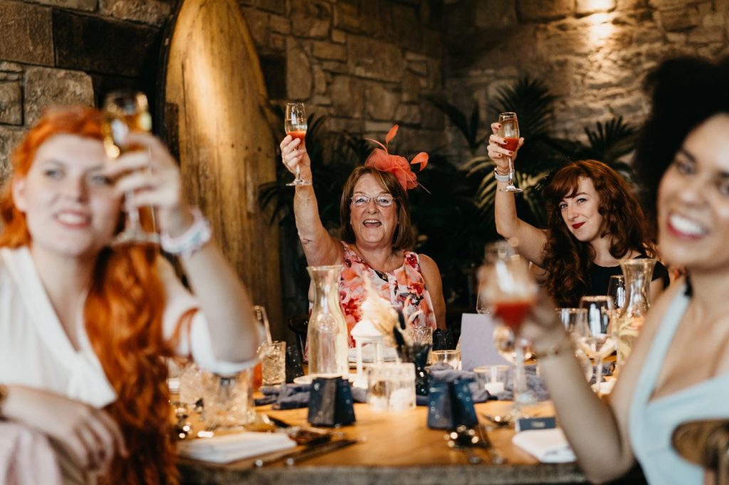 Queer wedding at Newton Hall for celestial brides  captured by David Boynton Wedding Photography