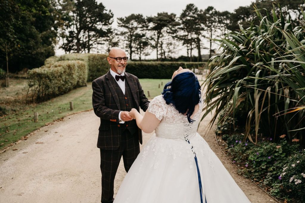 A joyous Queer wedding celebration at Newton Hall for celestial brides captured by David Boynton