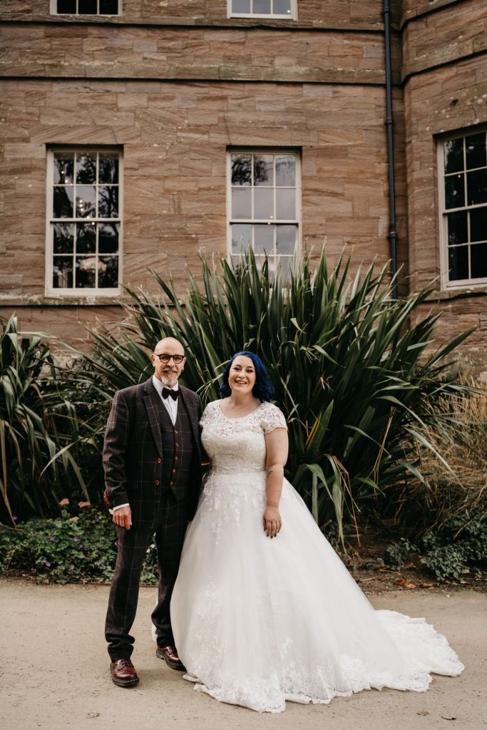 Queer wedding at Newton Hall for celestial brides  captured by David Boynton Wedding Photography