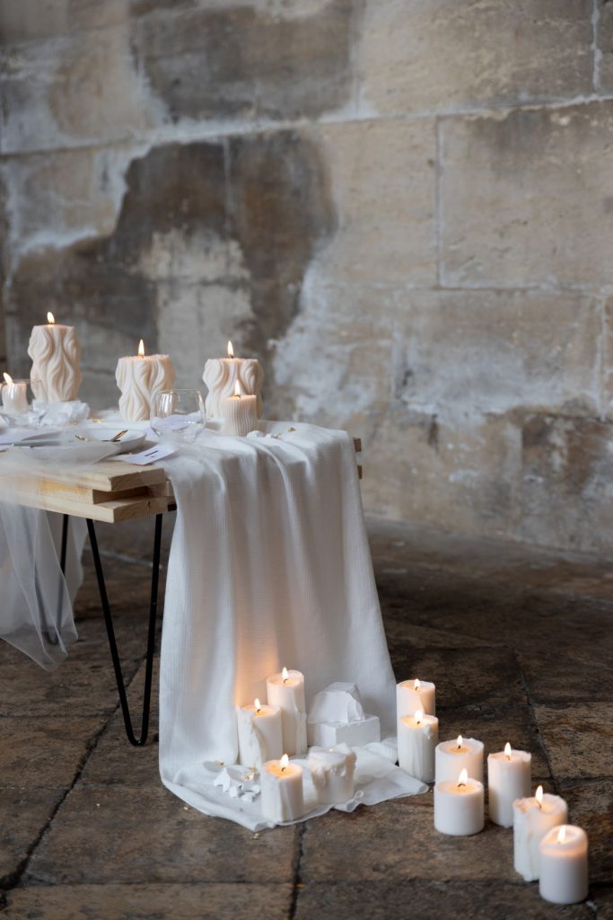 All white wedding styling for The Sweet Romance's styled wedding shoot
