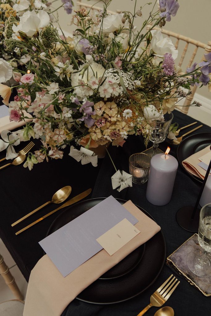 Pastel wedding inspiration with a monochrome twist