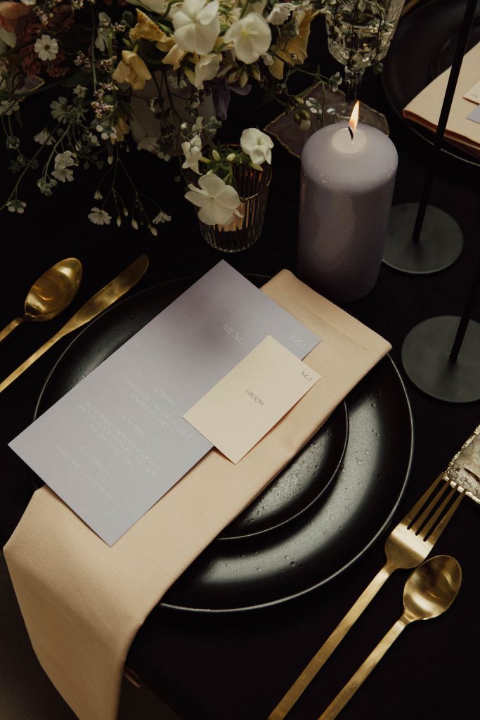 Pastel wedding inspiration with a monochrome twist