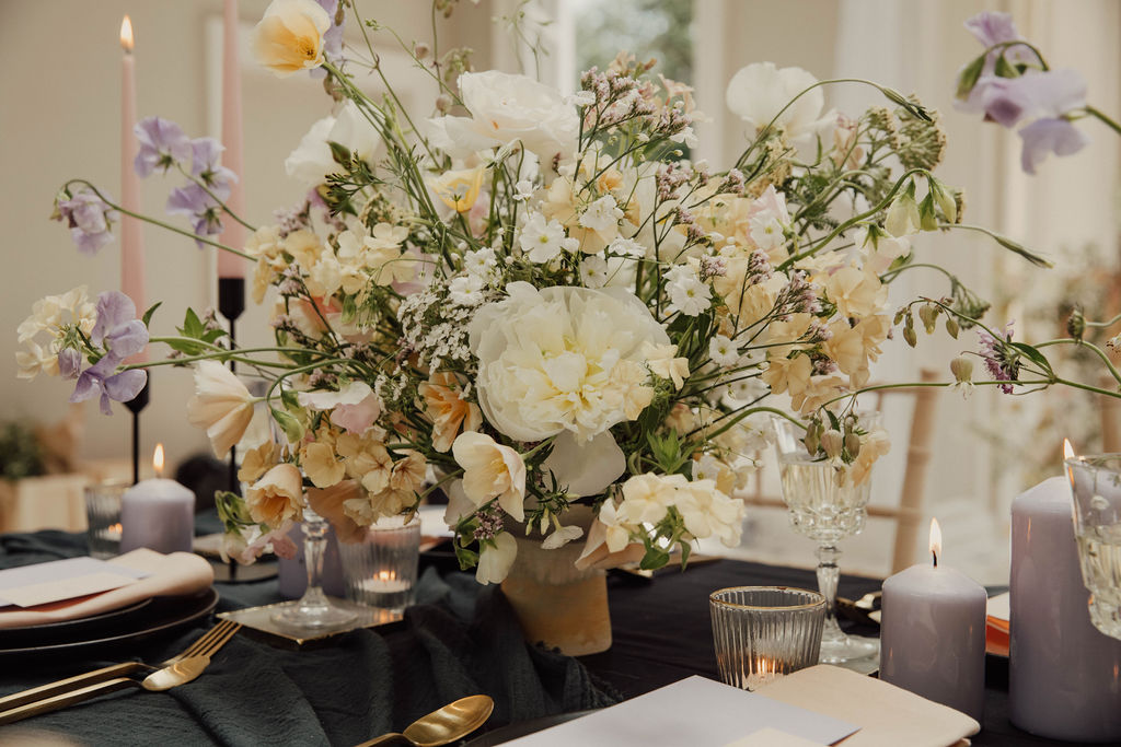 Pastel wedding inspiration with a monochrome twist