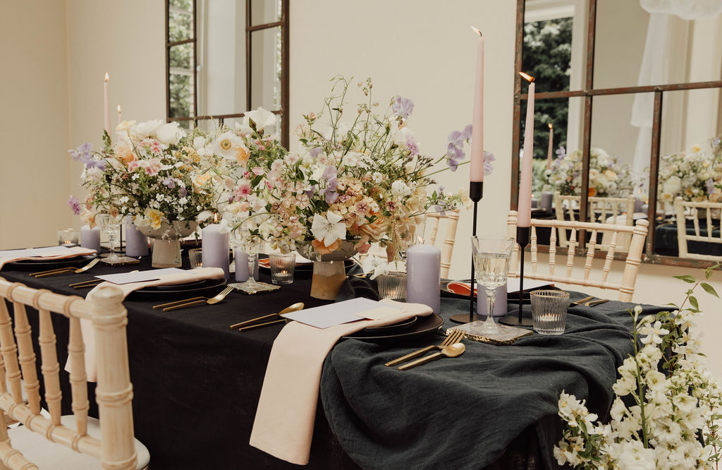 Pastel wedding inspiration with a monochrome twist