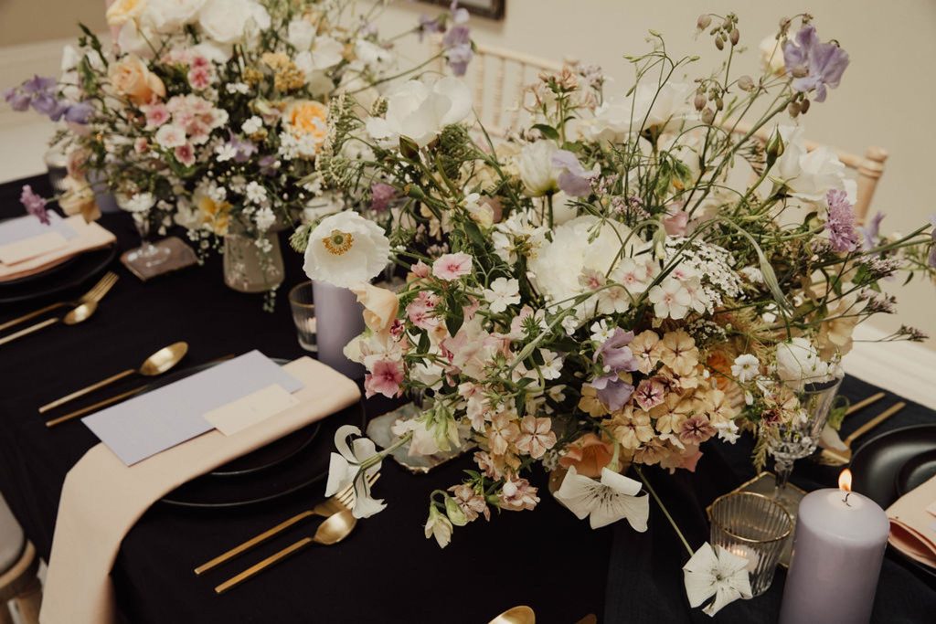 Pastel wedding chic with a modern ‘moody’ twist