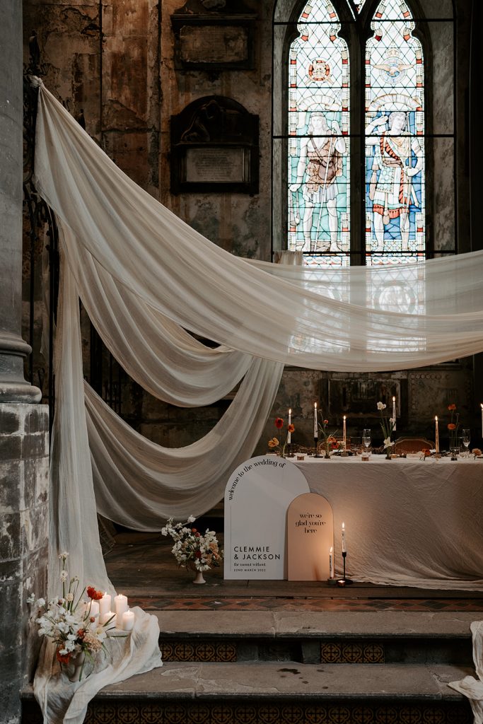 Modern wedding styling at The Mount Without