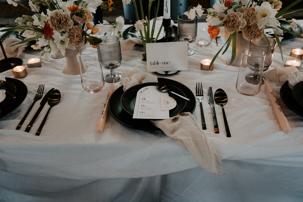 Modern wedding shoot captured by We are The James's