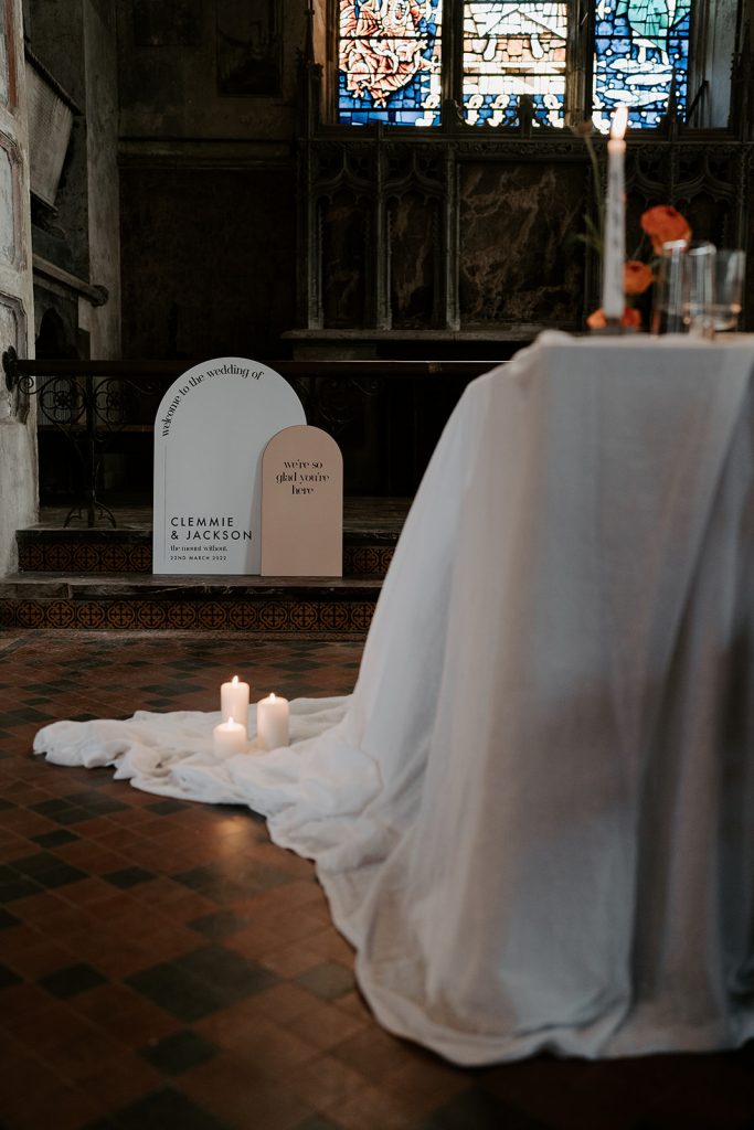 Modern wedding styling at The Mount Without