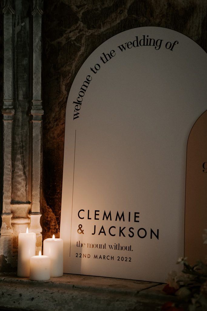 Modern wedding styling at The Mount Without