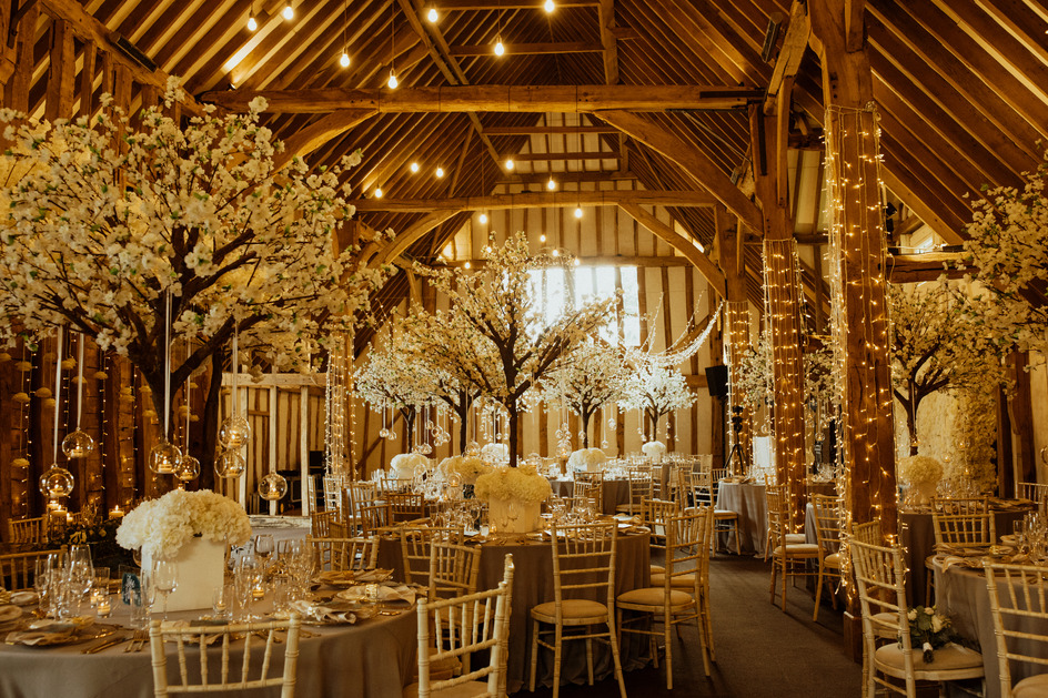 An evening outfit change for an Autumn bride at Blake Hall