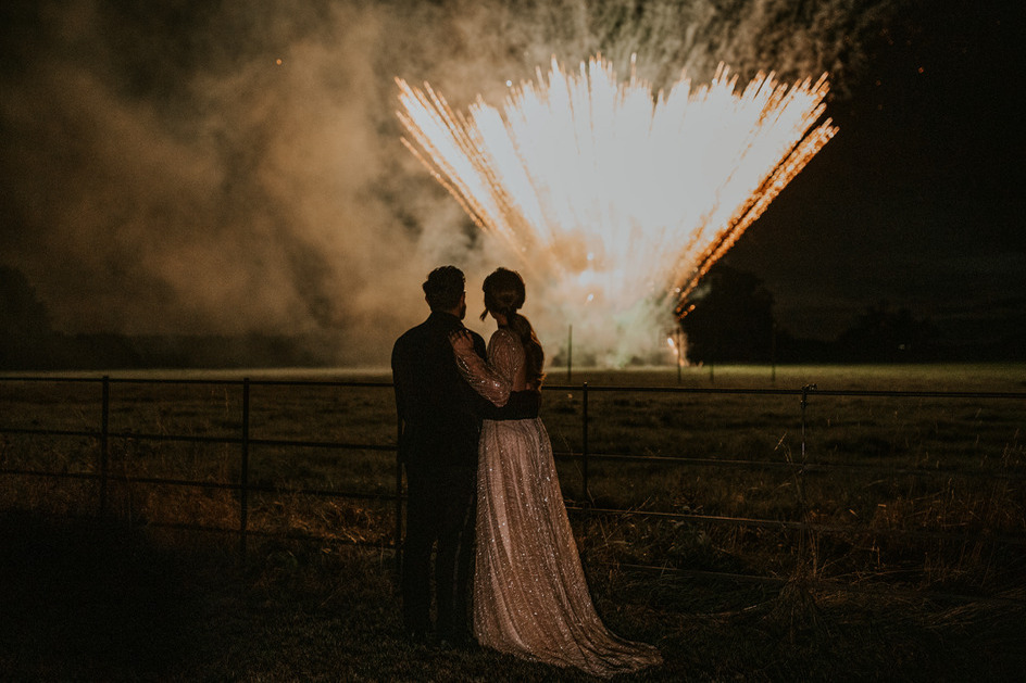 An evening outfit change for an elegant Autumnal bride at Blake Hall