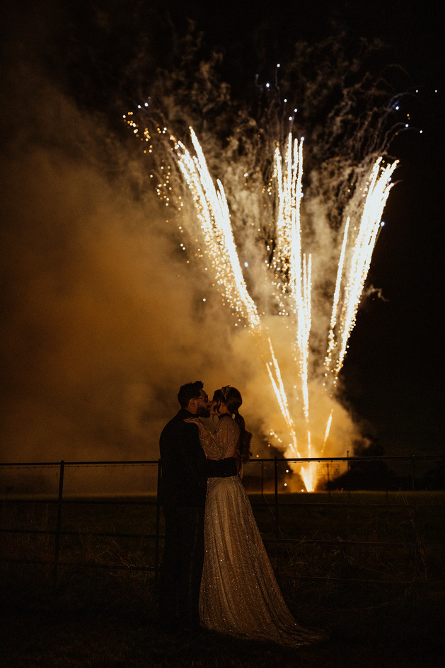 An evening outfit change for an elegant Autumnal bride at Blake Hall