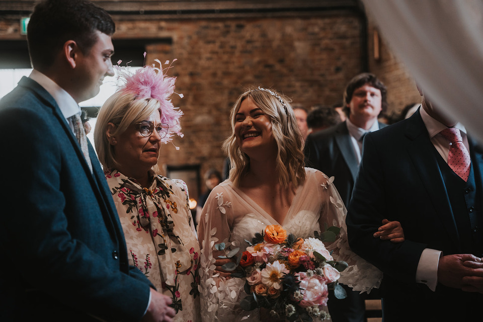 A spring boho wedding at The Barns in Yorkshire for Emily + Alex, captured by Firewood Film