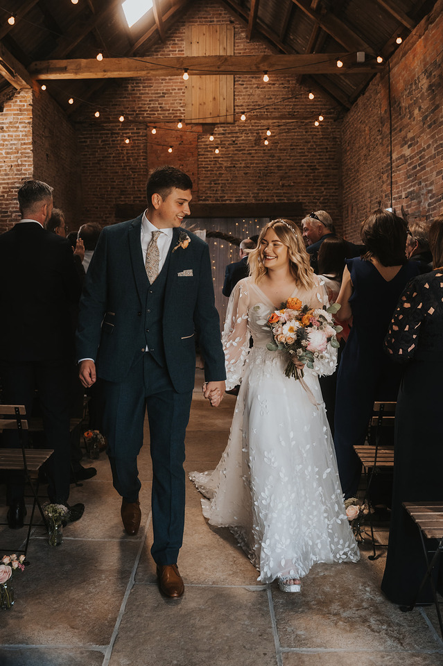 A spring boho wedding at The Barns in Yorkshire for Emily + Alex, captured by Firewood Film