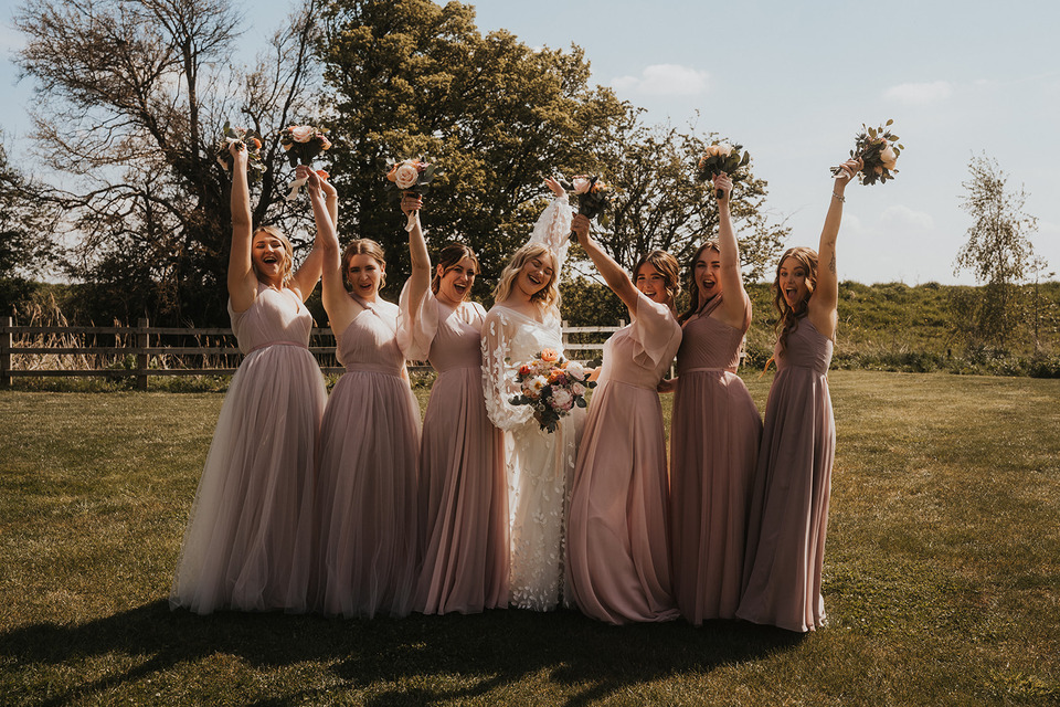 A spring boho wedding at The Barns in Yorkshire for Emily + Alex, captured by Firewood Film